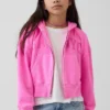 Vintagesoft-hoodie med dragkedja och överdimensionerad logotyp för barn
