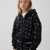 Vintagesoft-hoodie med dragkedja och överdimensionerad logotyp för barn