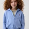 Vintagesoft-hoodie med dragkedja och överdimensionerad logotyp för barn
