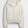 Vintagesoft-hoodie med dragkedja och överdimensionerad logotyp för barn