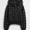 Vintagesoft-hoodie med dragkedja och överdimensionerad logotyp för barn