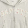 Vintagesoft-hoodie med dragkedja och överdimensionerad logotyp för barn