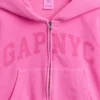 Vintagesoft-hoodie med dragkedja och överdimensionerad logotyp för barn