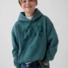 Vintagesoft-hoodie med logo för barn i avslappnad passform