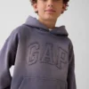 Vintagesoft-hoodie med logo för barn i avslappnad passform