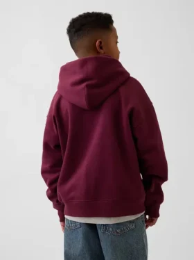 Vintagesoft-hoodie med logo för barn i avslappnad passform