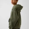 Vintagesoft-hoodie med logo för barn i avslappnad passform