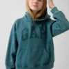 Vintagesoft-hoodie med logo för barn i avslappnad passform