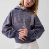 Vintagesoft-hoodie med logo för barn i avslappnad passform