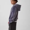Vintagesoft-hoodie med logo för barn i avslappnad passform