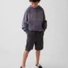 Vintagesoft-hoodie med logo för barn i avslappnad passform