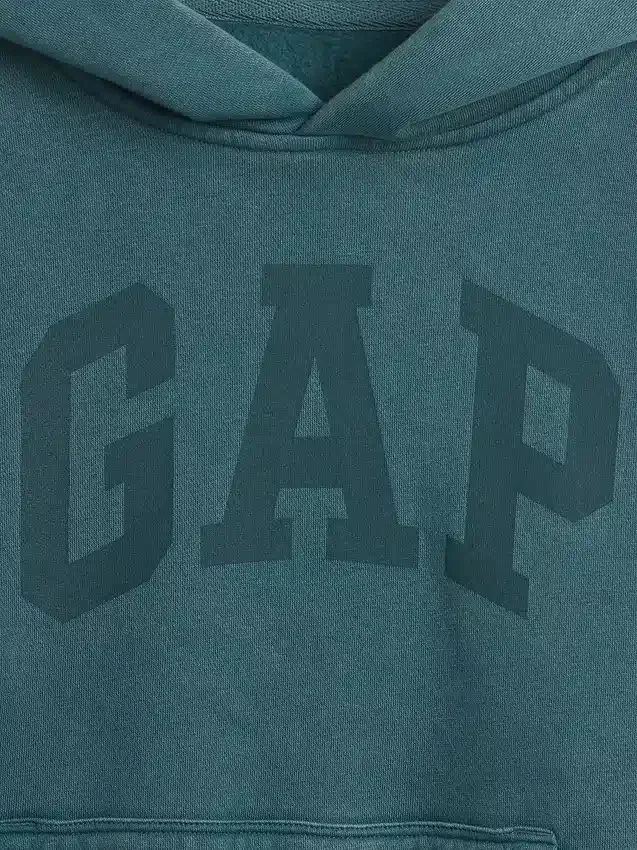 Vintagesoft-hoodie med logo för barn i avslappnad passform