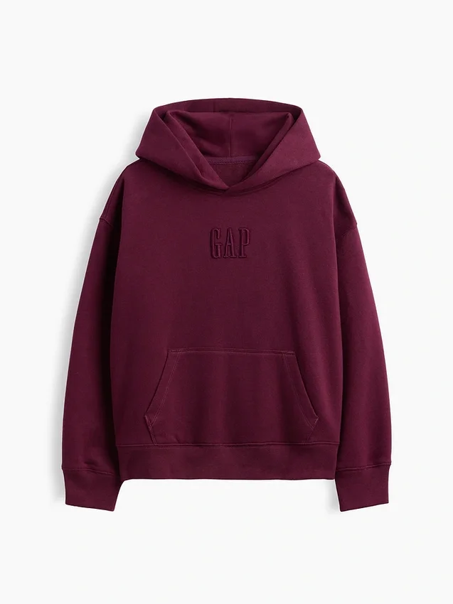 Vintagesoft-hoodie med logo för barn i avslappnad passform