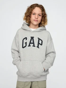 Vintagesoft-hoodie med logotyp för barn
