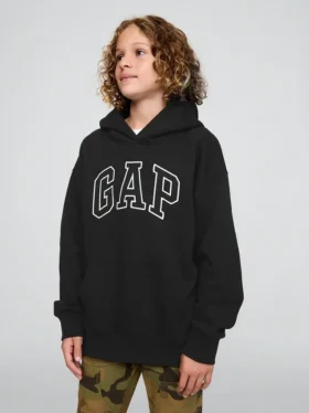 Vintagesoft-hoodie med logotyp för barn