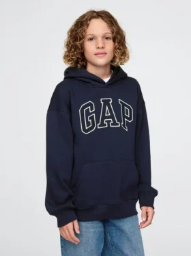 Vintagesoft-hoodie med logotyp för barn