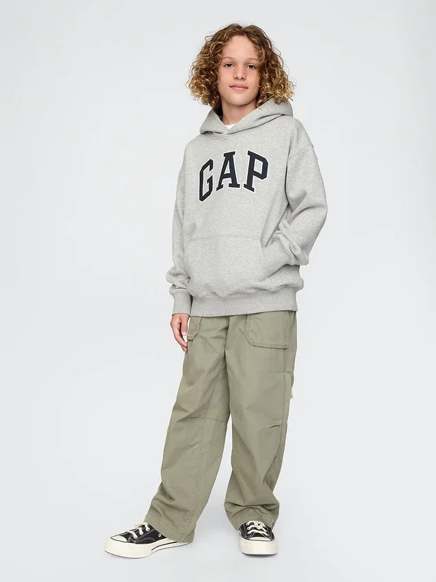 Vintagesoft-hoodie med logotyp för barn