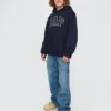 Vintagesoft-hoodie med logotyp för barn