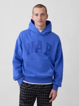 Vintagesoft-hoodie med Nap-logotyp för vuxna
