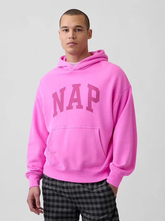 Vintagesoft-hoodie med Nap-logotyp för vuxna