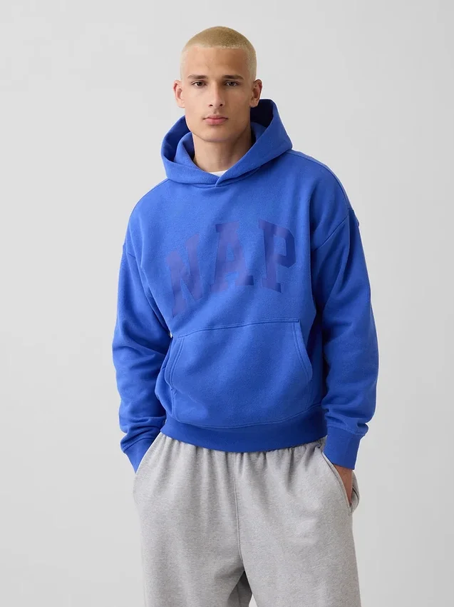 Vintagesoft-hoodie med Nap-logotyp för vuxna