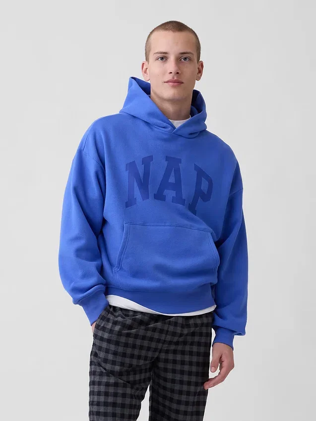 Vintagesoft-hoodie med Nap-logotyp för vuxna