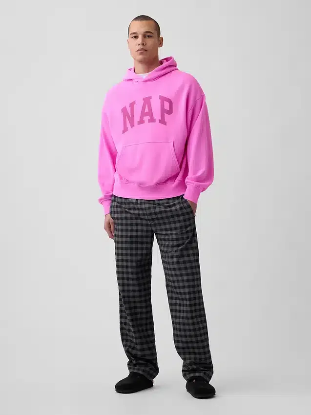 Vintagesoft-hoodie med Nap-logotyp för vuxna