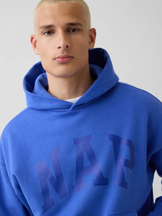 Vintagesoft-hoodie med Nap-logotyp för vuxna