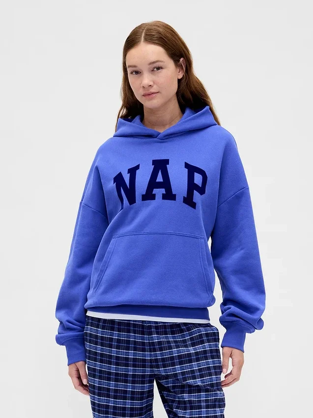Vintagesoft-hoodie med Nap-logotyp för vuxna