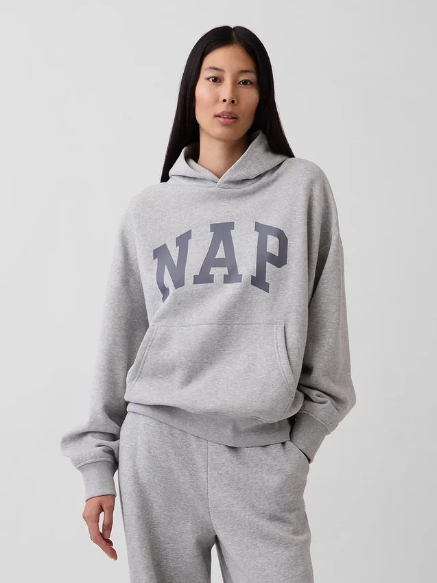 Vintagesoft-hoodie med Nap-logotyp för vuxna