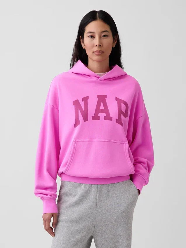 Vintagesoft-hoodie med Nap-logotyp för vuxna