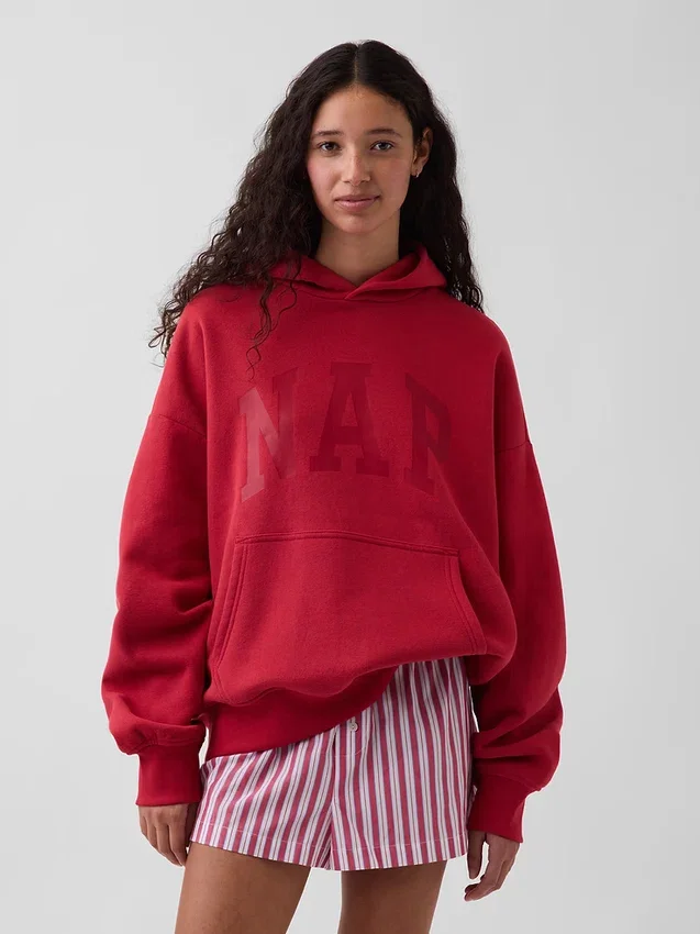 Vintagesoft-hoodie med Nap-logotyp för vuxna