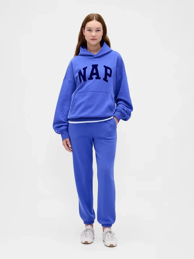 Vintagesoft-hoodie med Nap-logotyp för vuxna