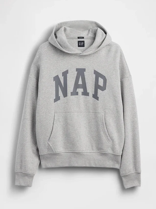 Vintagesoft-hoodie med Nap-logotyp för vuxna
