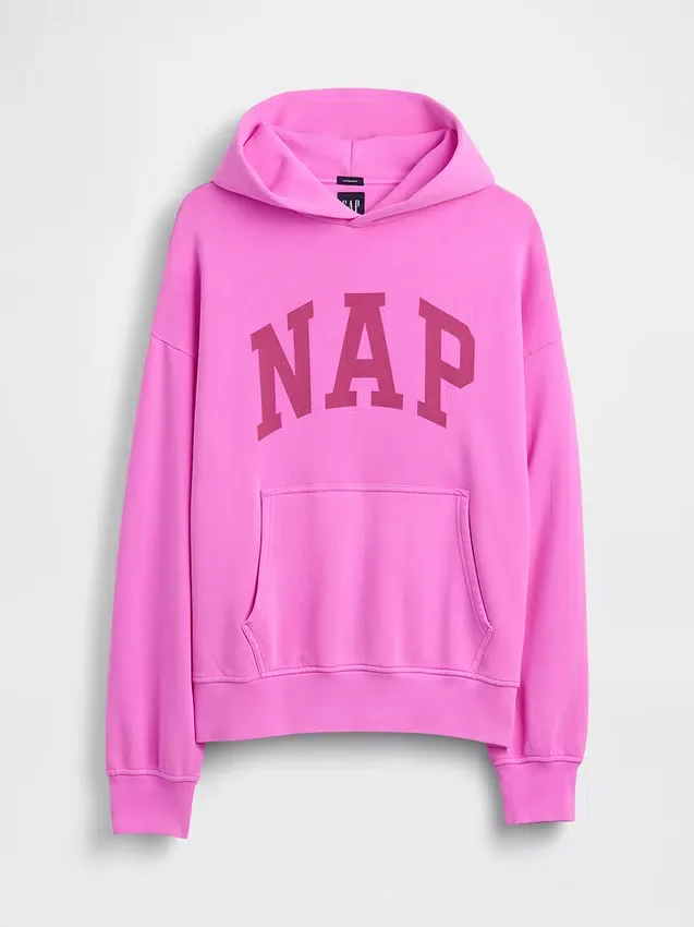 Vintagesoft-hoodie med Nap-logotyp för vuxna