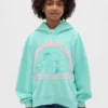 Vintagesoft-hoodie med tryck för barn