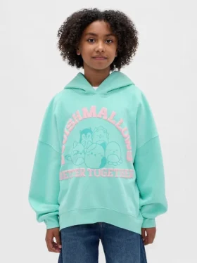 Vintagesoft-hoodie med tryck för barn