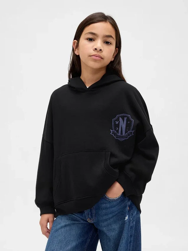 Vintagesoft-hoodie med tryck för barn