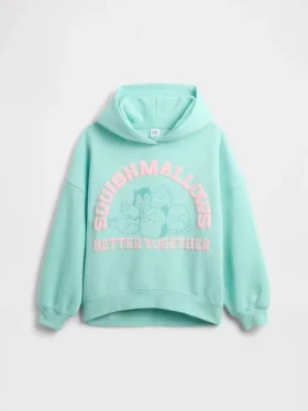 Vintagesoft-hoodie med tryck för barn