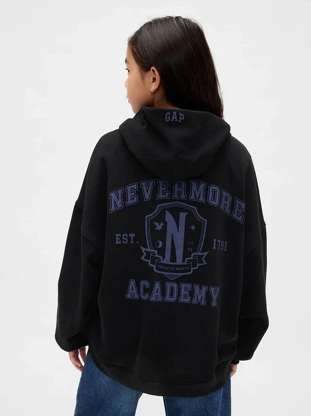 Vintagesoft-hoodie med tryck för barn