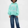 Vintagesoft-hoodie med tryck för barn