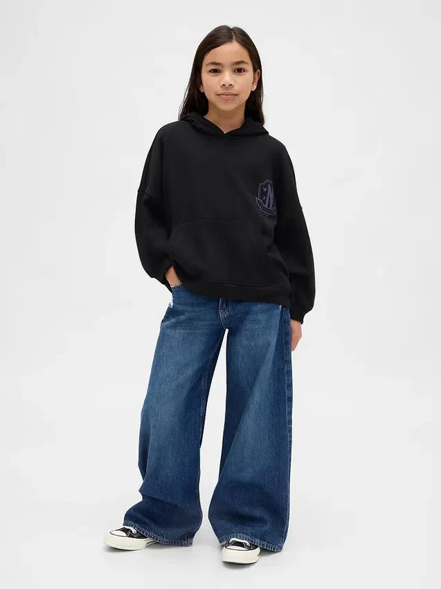 Vintagesoft-hoodie med tryck för barn