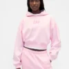 Vintagesoft kort hoodie med logotyp