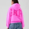 Vintagesoft kort hoodie med logotyp