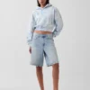 Vintagesoft kort hoodie med logotyp