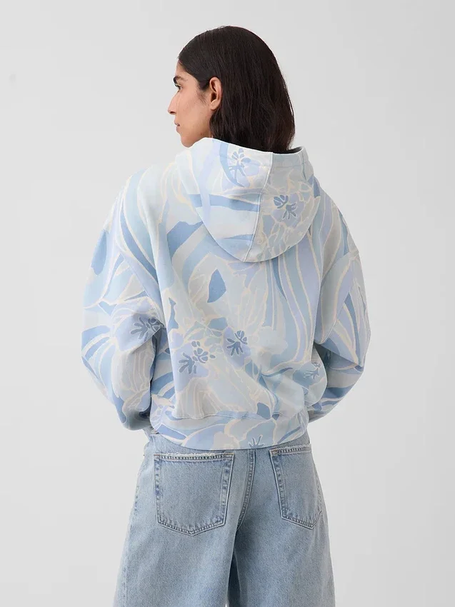 Vintagesoft kort hoodie med logotyp