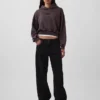 Vintagesoft kort hoodie med logotyp