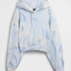 Vintagesoft kort hoodie med logotyp
