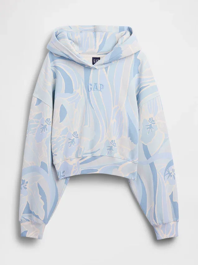 Vintagesoft kort hoodie med logotyp