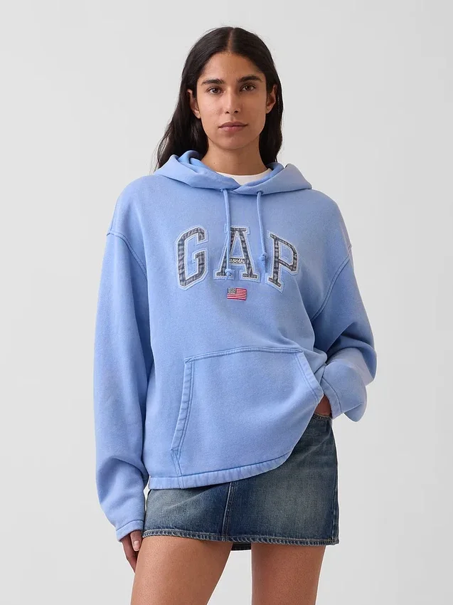 Vintagesoft Oversized Americana Logo-hoodie